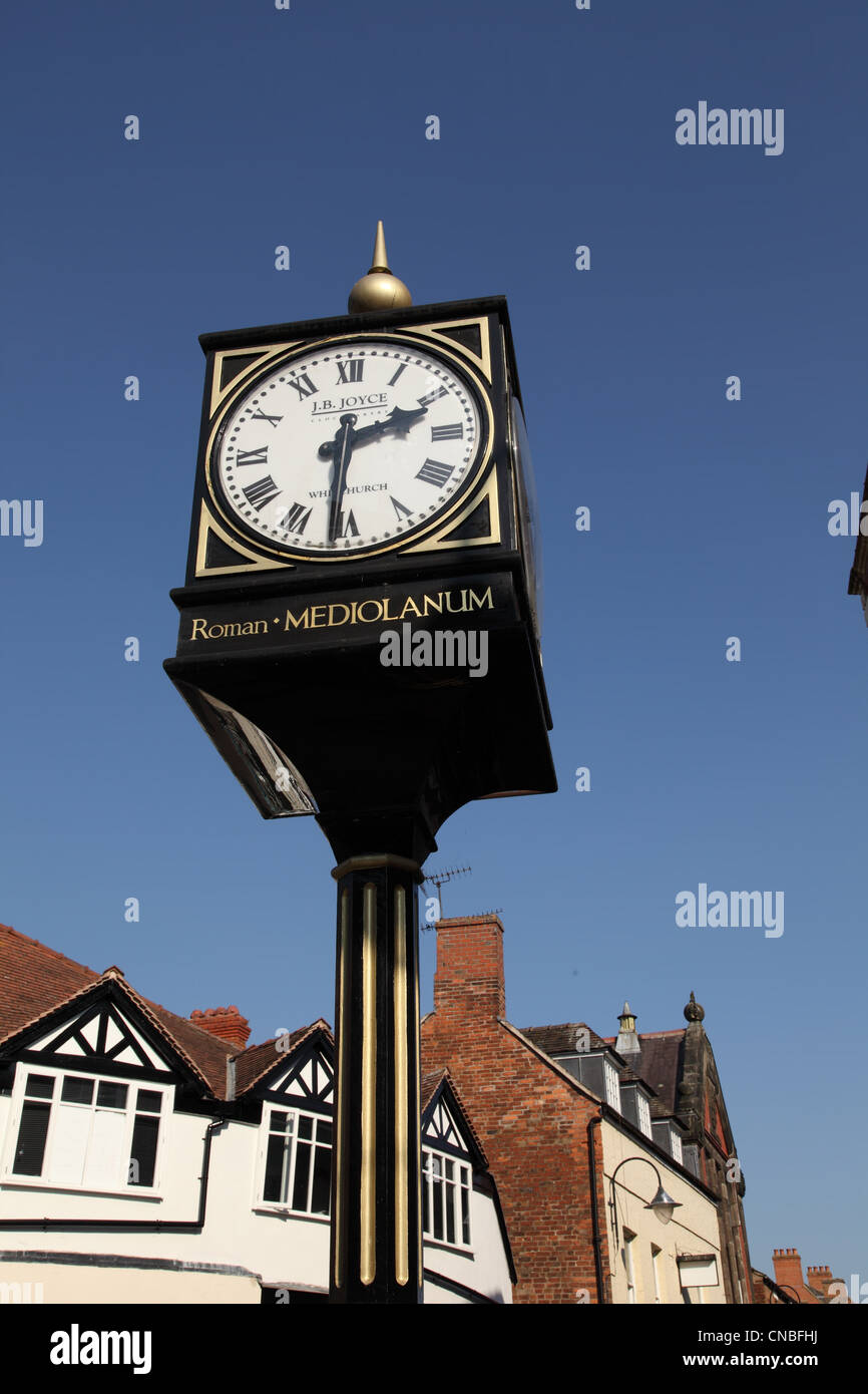 JB Joyce tower clock, in the Bullring, Whitchurch, Shropshire Stock