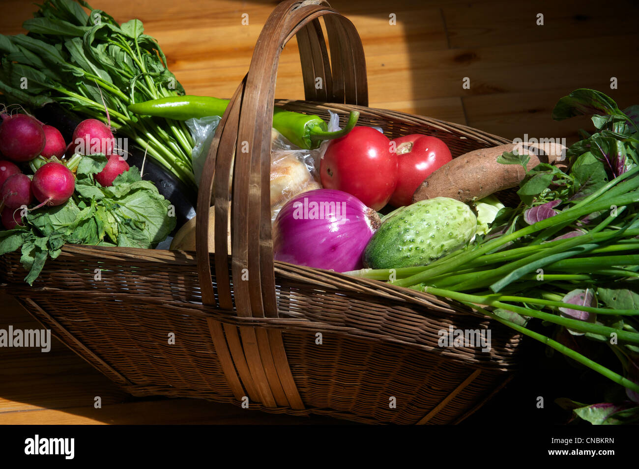 Vegetables in Basket, China Stock Photo