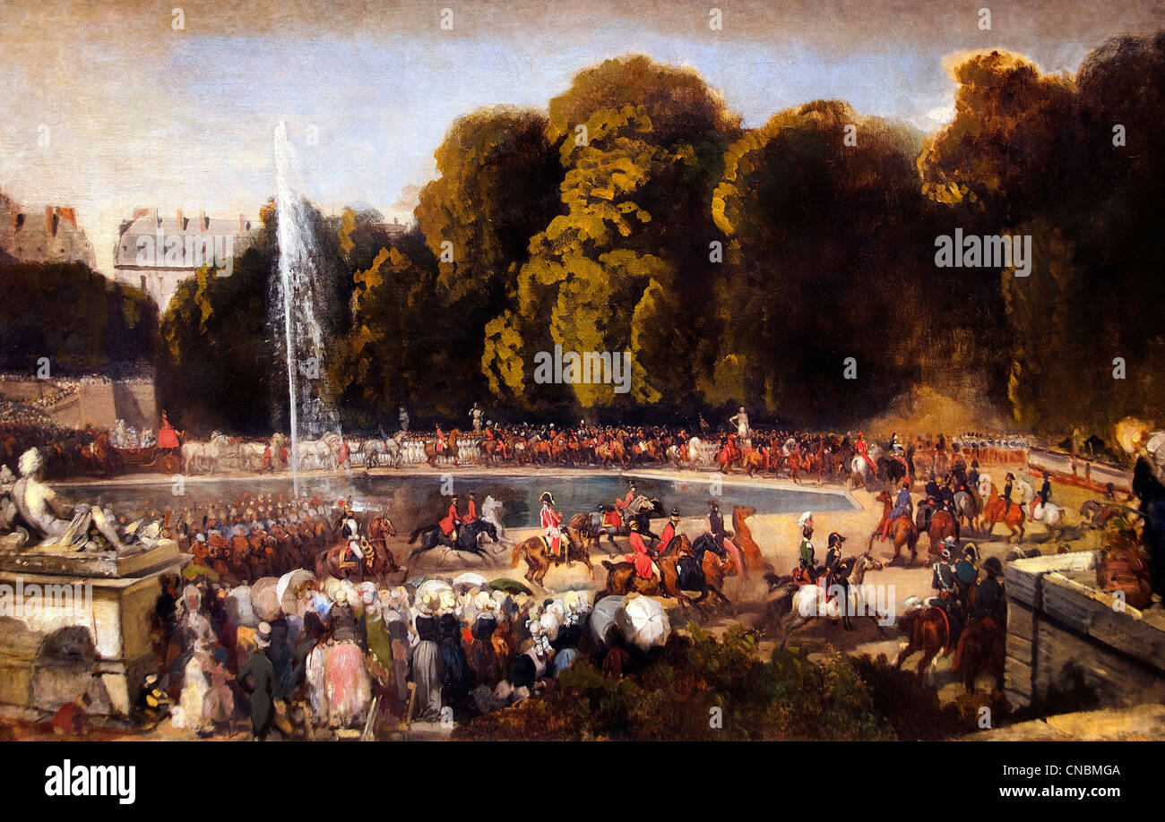 The Duke of Orleans Entering Tuileries 1841 by Eugène Louis Lami 1800 – 1890 Stock Photo