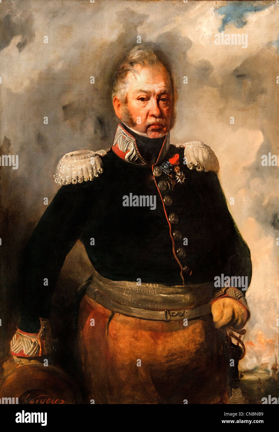 Le lieutenant-général Joseph Dwernicki 1779 - 1857 salon de 1833 Jean GIGOUX 1806-1894  France French Stock Photo