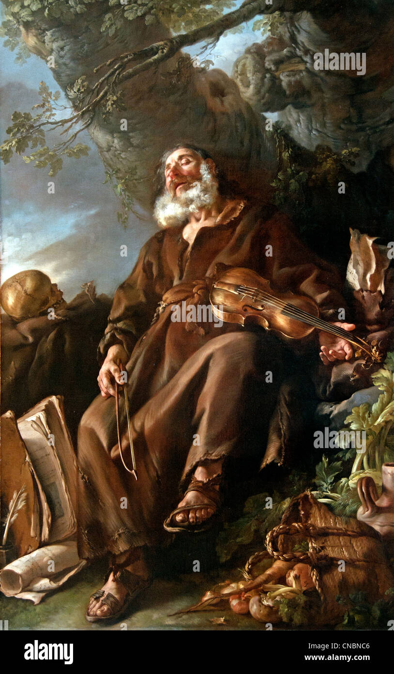 The hermit asleep - L'ermite endormi 1750 Joseph-Marie VIEN