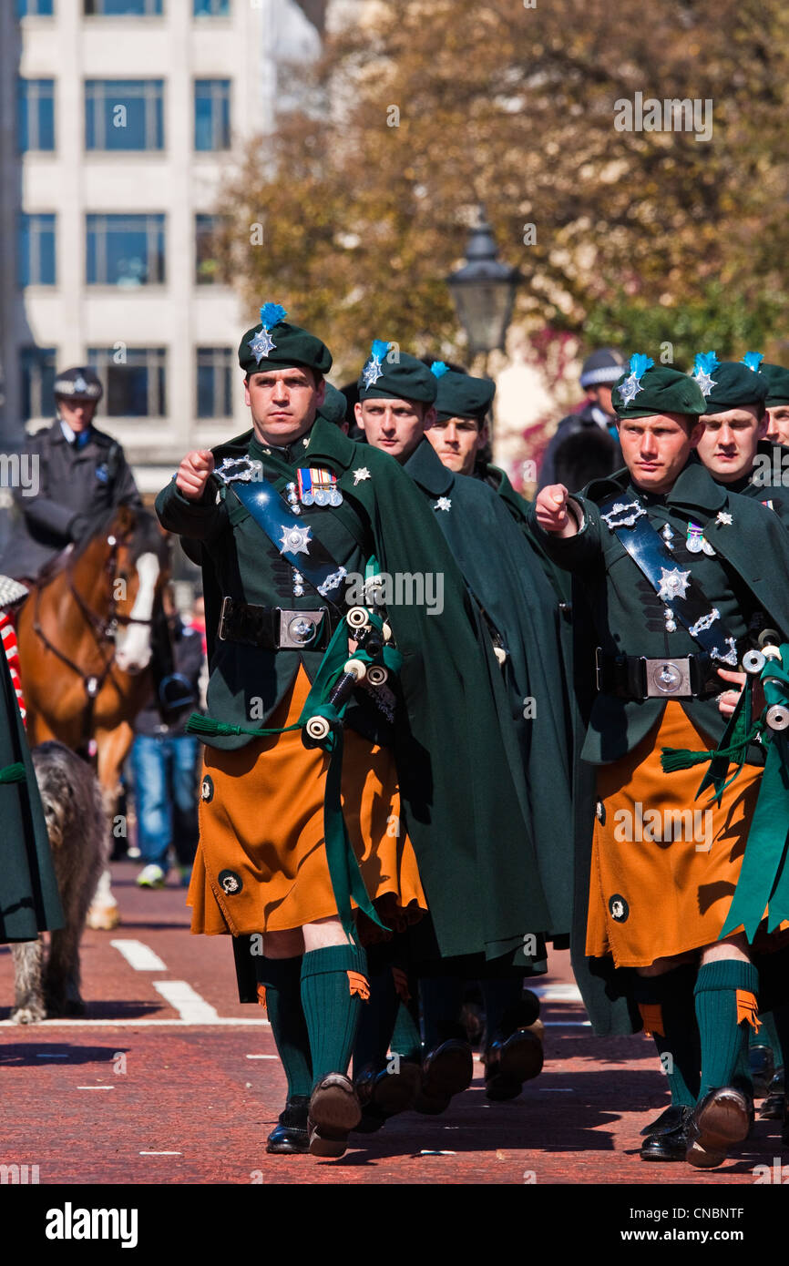 Irish guards pipers Stock Photo