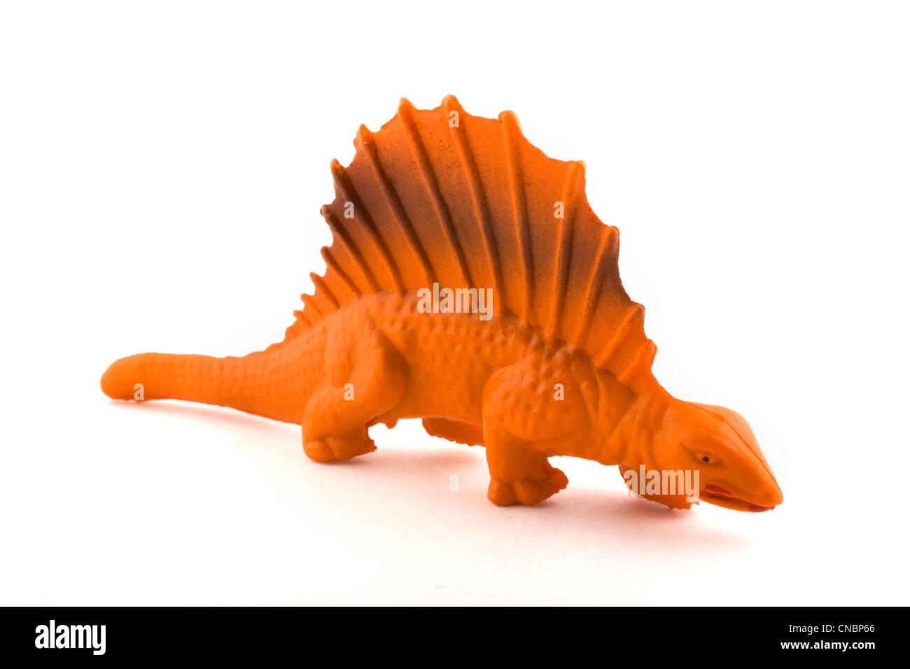 Toy plastic dinosaur over white Stock Photo