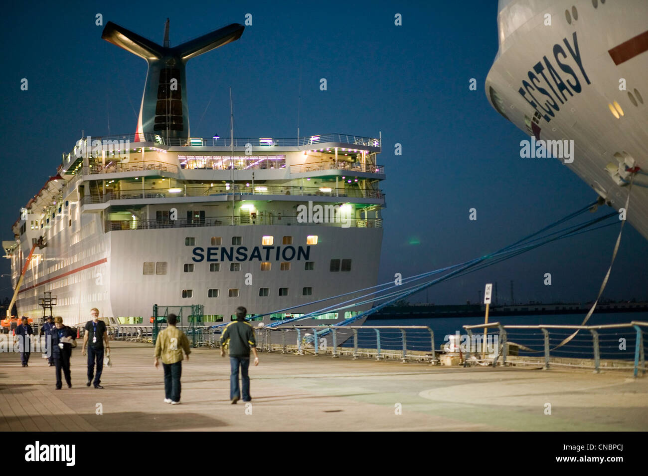 Thousands Of Hurricane Katrina Survivors And Response Workers Stay On The Ecstacy And Sensation Cruise Ships Due To Lack Of Hou Stock Photo Alamy