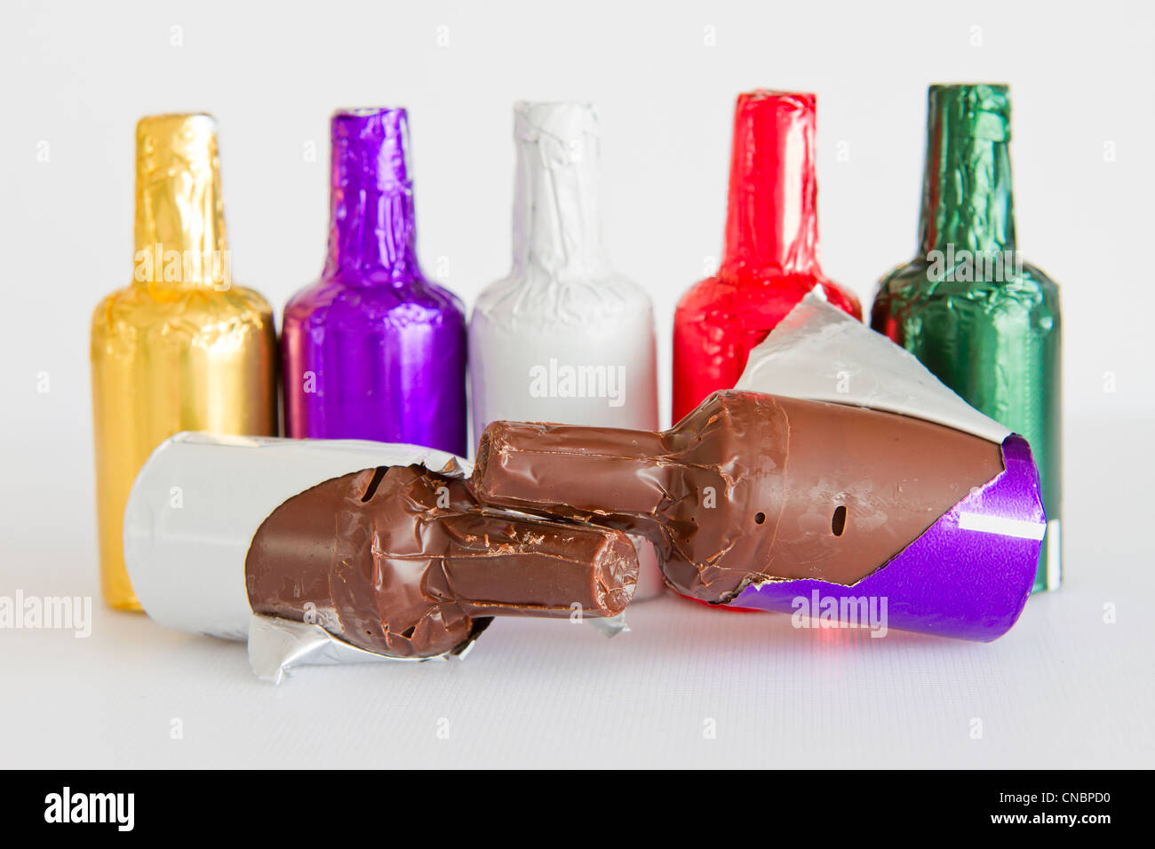 chocolate bottleshaped filled with liqueur flavors Stock Photo Alamy