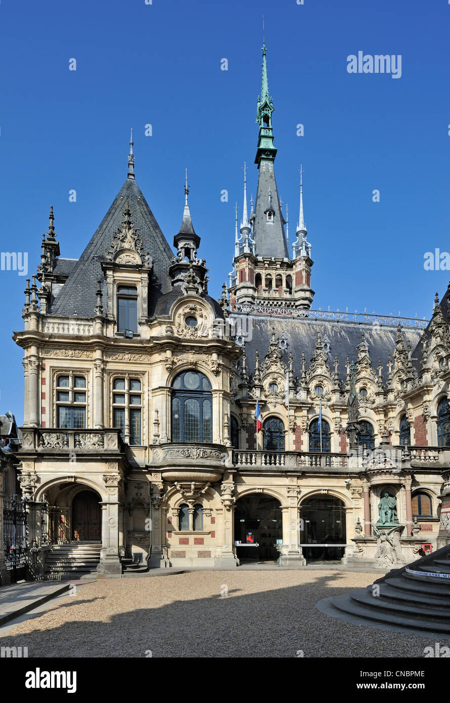 The Benedictine Palace / Palais de la Bénédictine, museum and liqueur distillery at Fécamp, Normandy, France Stock Photo