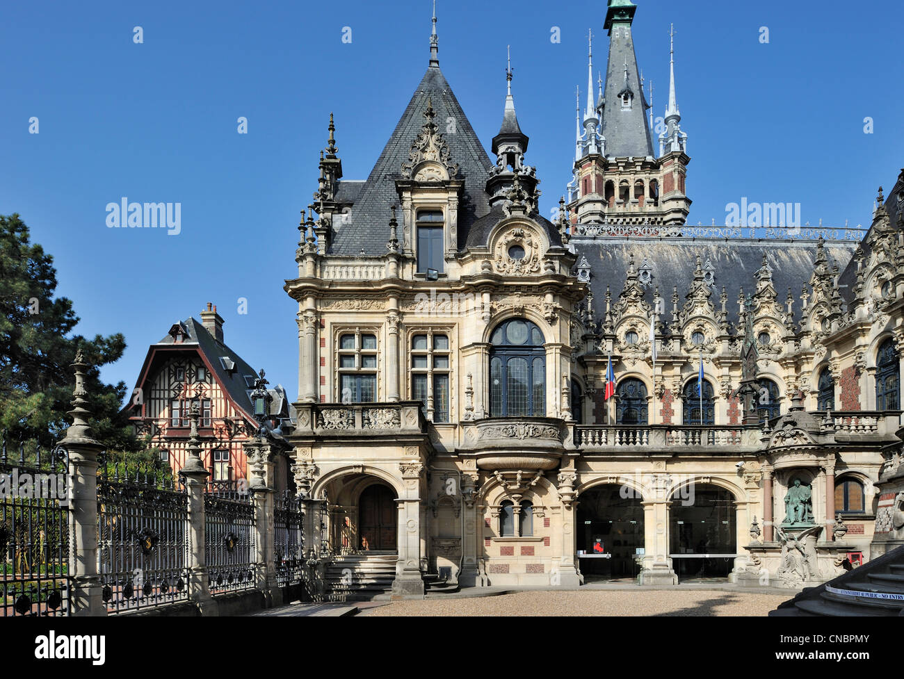 The Benedictine Palace / Palais de la Bénédictine, museum and liqueur distillery at Fécamp, Normandy, France Stock Photo