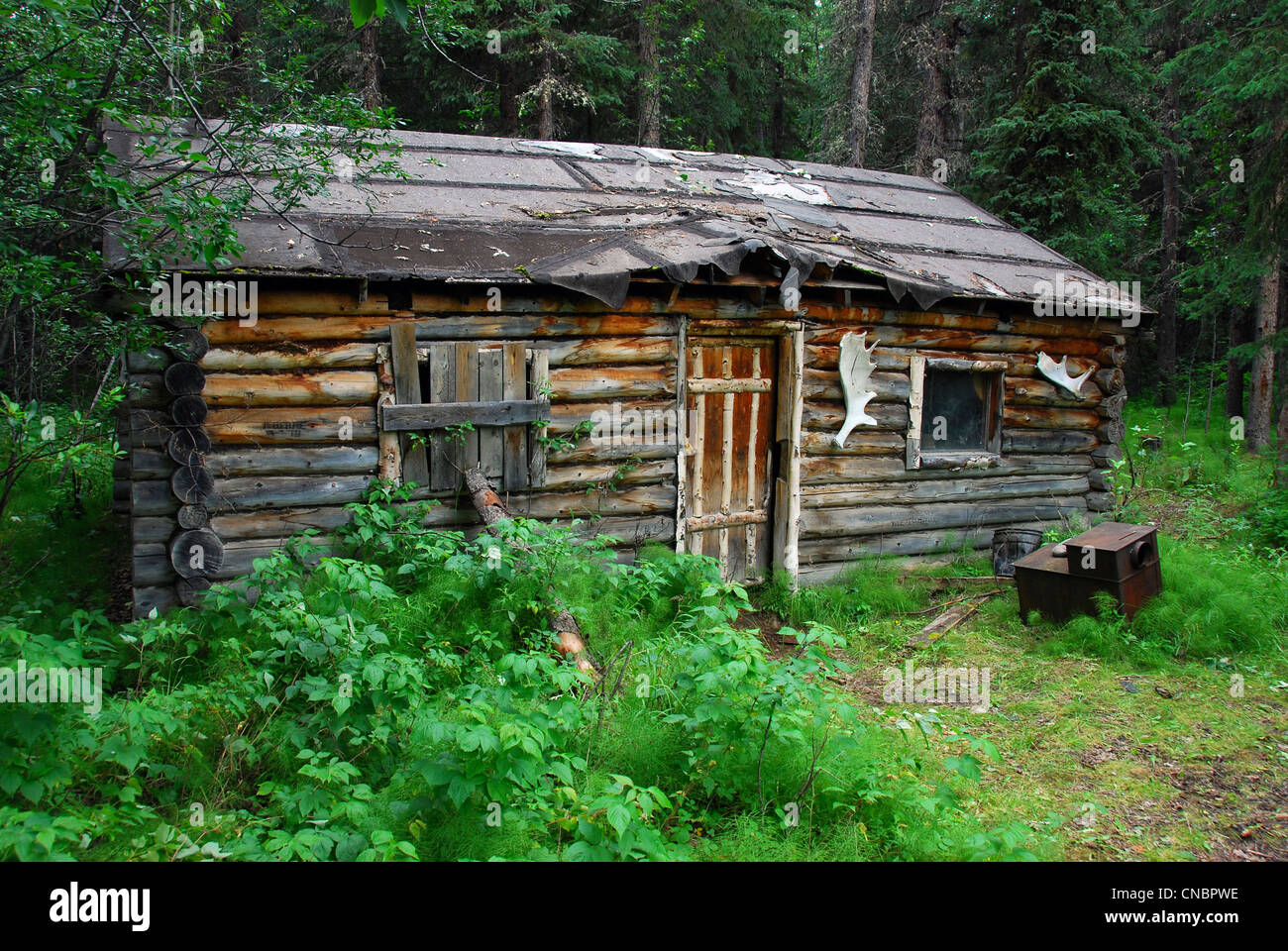 Moore's Cabin along the Nahanni River in Canada's Northwest Territories. Stock Photo