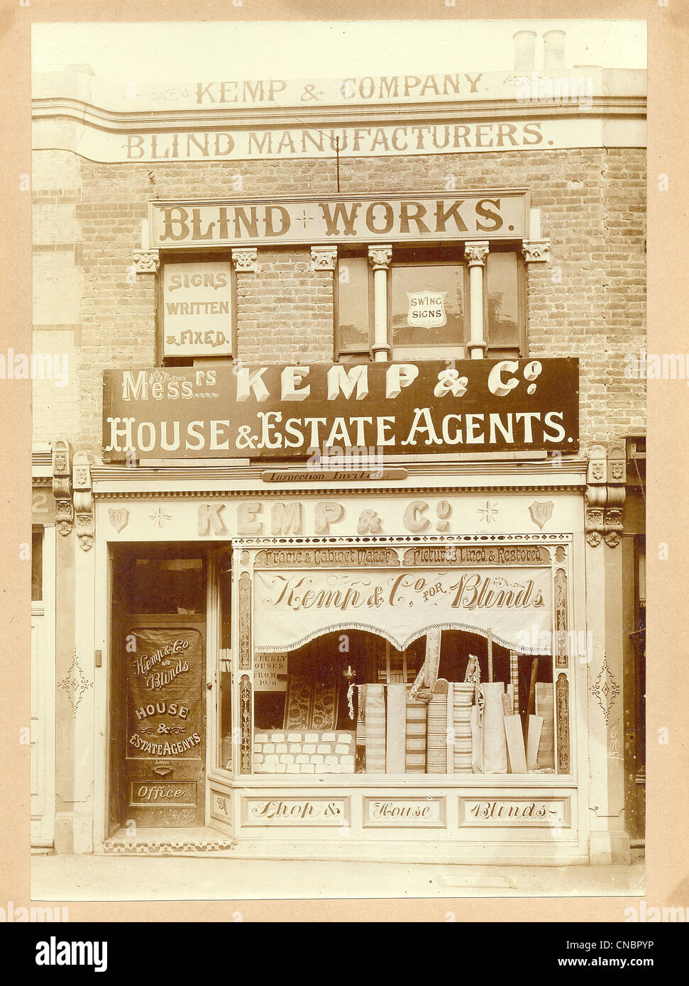 Photograph of Messrs. Kemp & Co, House & Estate Agents Stock Photo