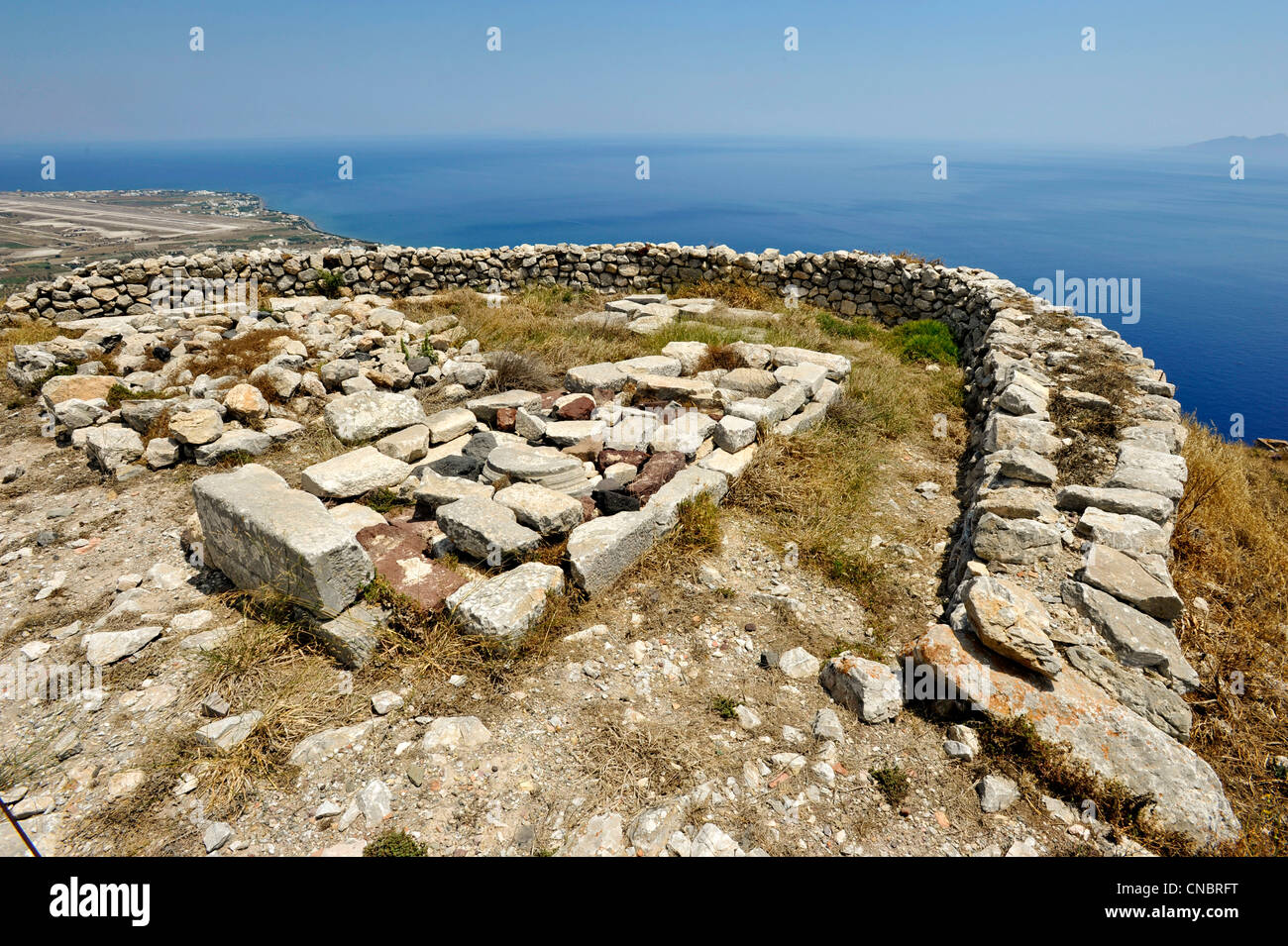 Europe Greece Cyclades Santorini Ancient Thera Stock Photo