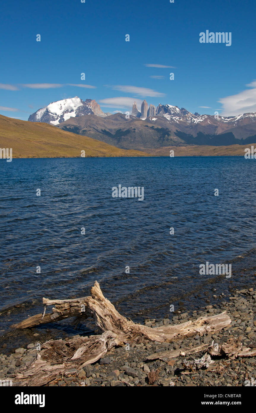 Laguna Azul Torres del Paine National Park Patagonia Chile Stock Photo