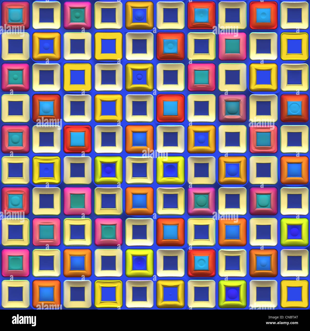 A rainbow colored checkered squares texture that tiles seamlessly. Stock Photo