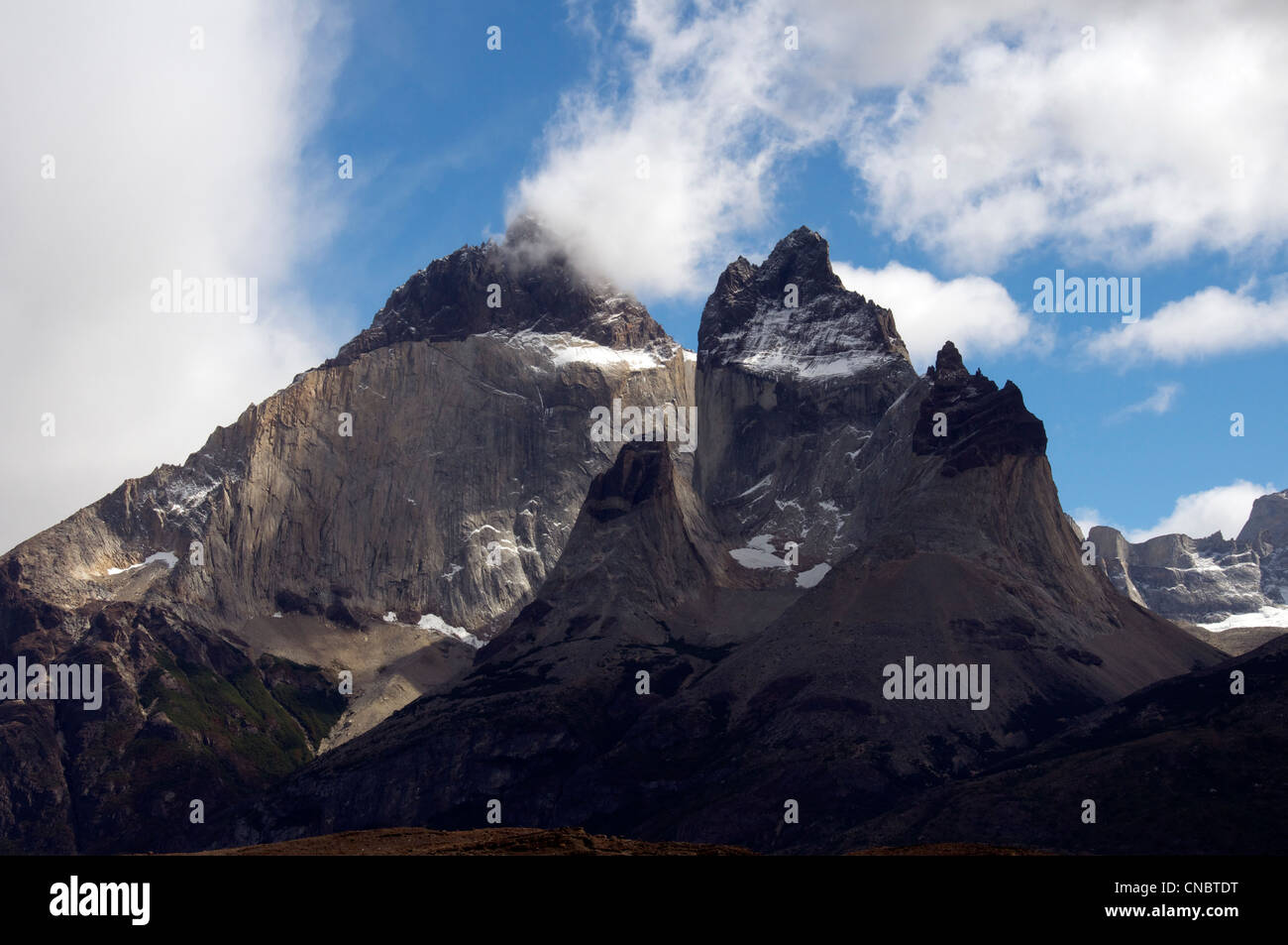 Los Cuernos or The Horns Torres del Paine National Park Patagonia Chile Stock Photo