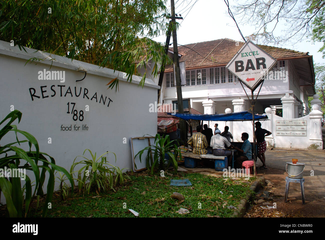 sign for the famous Excel bar in Cochin, Kerala Stock Photo Alamy
