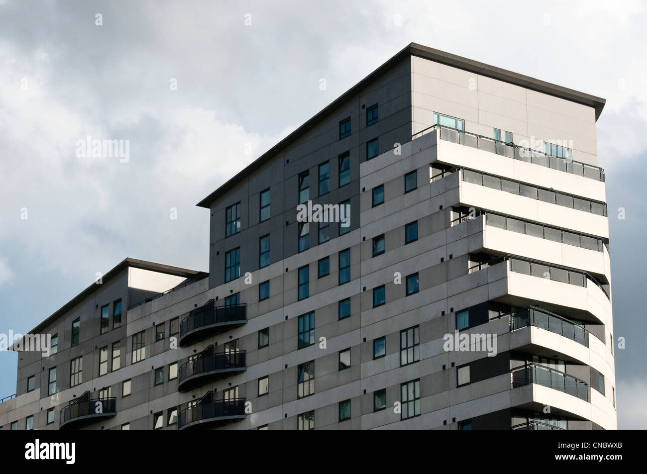 A grand new modern apartment block in Aston Birmingham Stock Photo Alamy