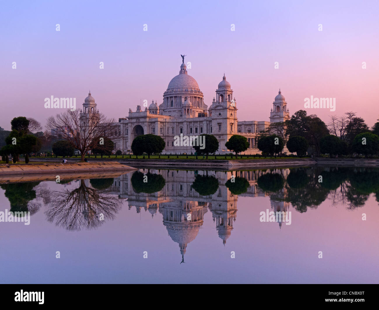 India, West Bengal, Kolkata (calcutta), Victoria Memorial in late evening light Stock Photo
