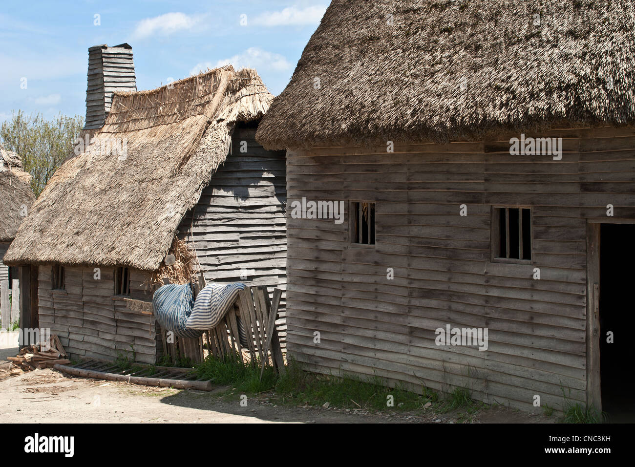 Plimoth Plantation, Plymouth Massachusetts, American Colonial recreation of the first permanent European settlement New England Stock Photo