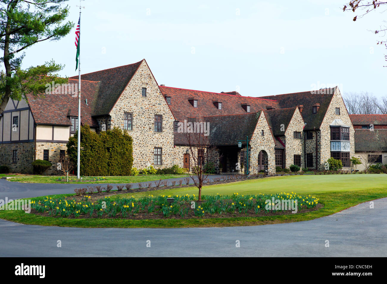Main club house, Aronimink Golf Club, Newtown Square, Pennsylvania, USA Stock Photo