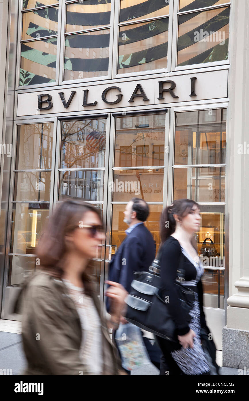 Bulgari store on Fifth Avenue in Manhattan, New York City Stock Photo