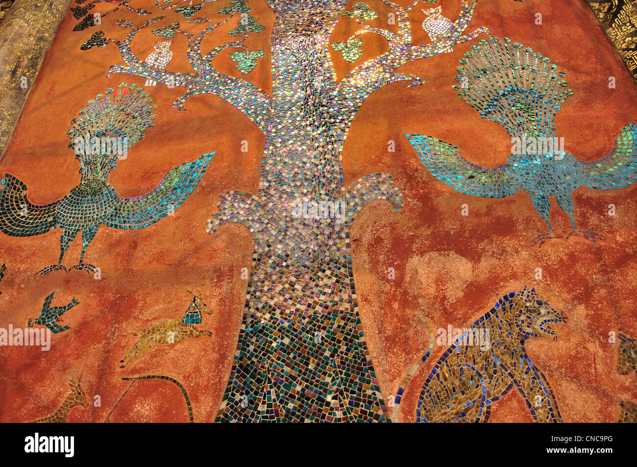 Xieng Tree Tree of life mosaic, Wat Xieng Thong (Temple of the Golden City), Khem ...