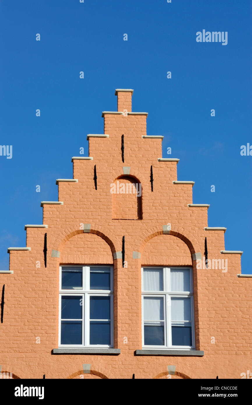Gabled house facade, Bruges, Belgium Stock Photo