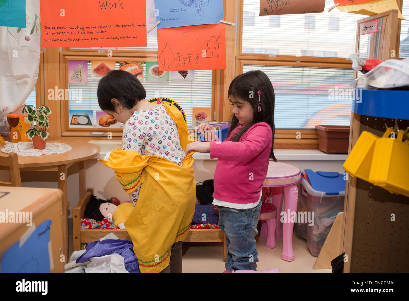 Preschool children in classroom Stock Photo - Alamy