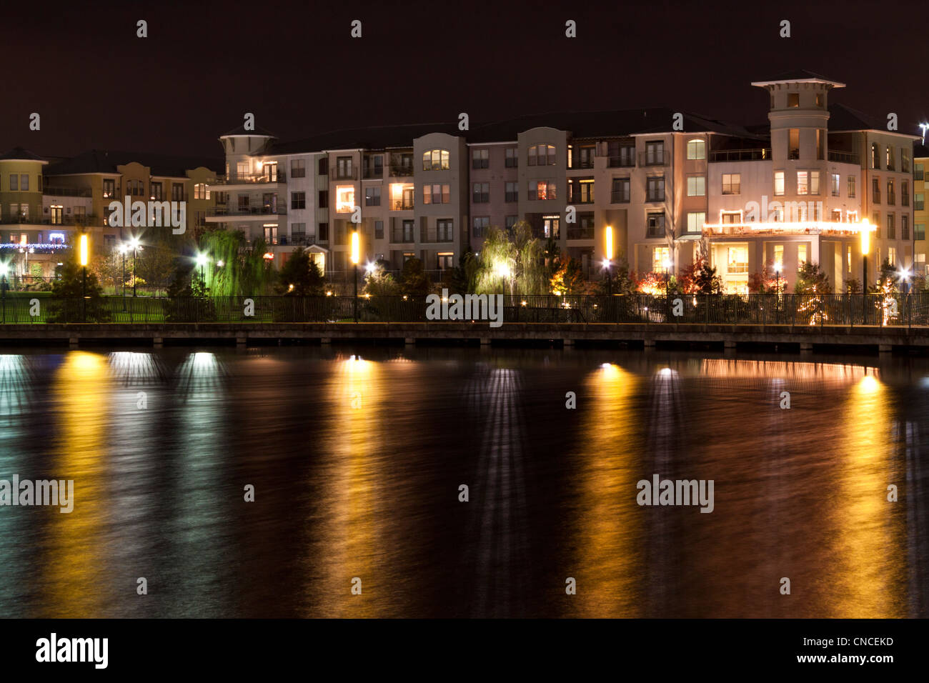 Christmas lights night in woodlands hires stock photography and images