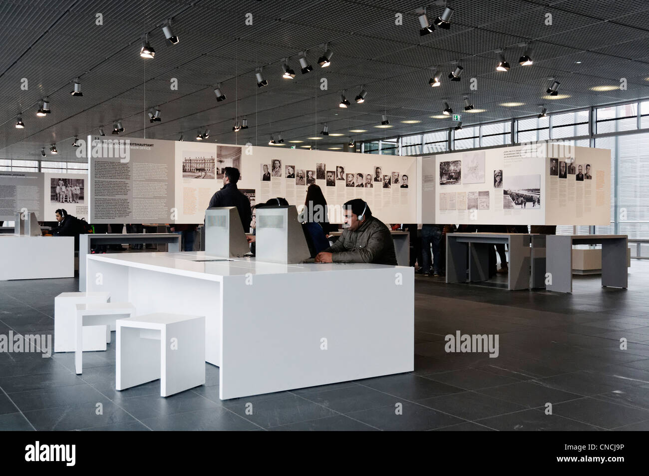 Inside the Topography of Terror museum in Berlin Stock Photo
