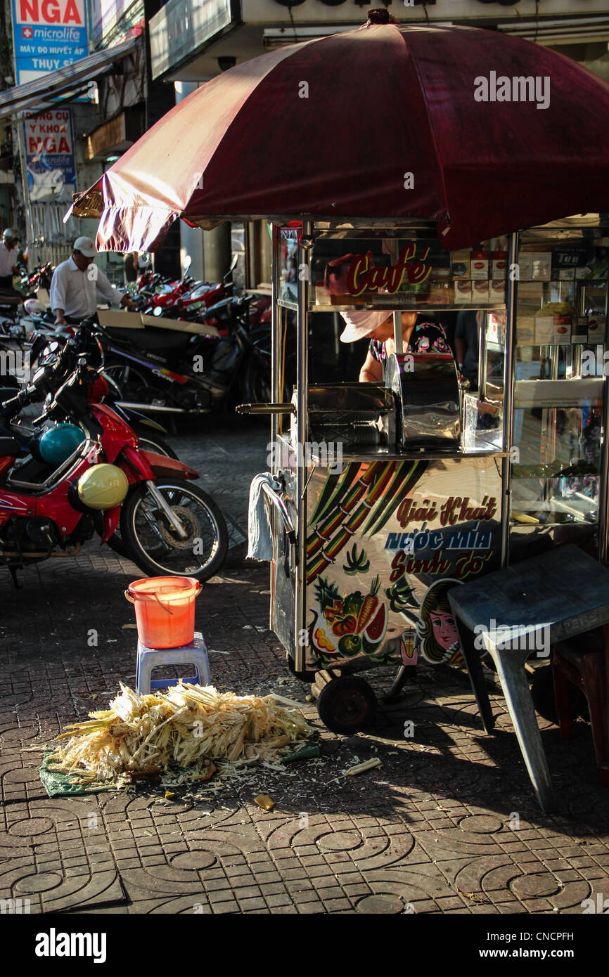 Sugarcane Juice Stand On The Saigon Street, Vietnam Stock Photo Alamy
