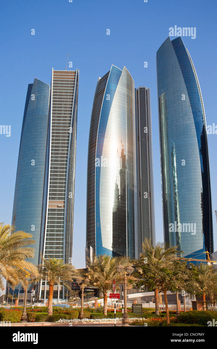 United Arab Emirates, Abu Dhabi Emirate, Abu Dhabi, Jumeirah Etihad Towers Stock Photo