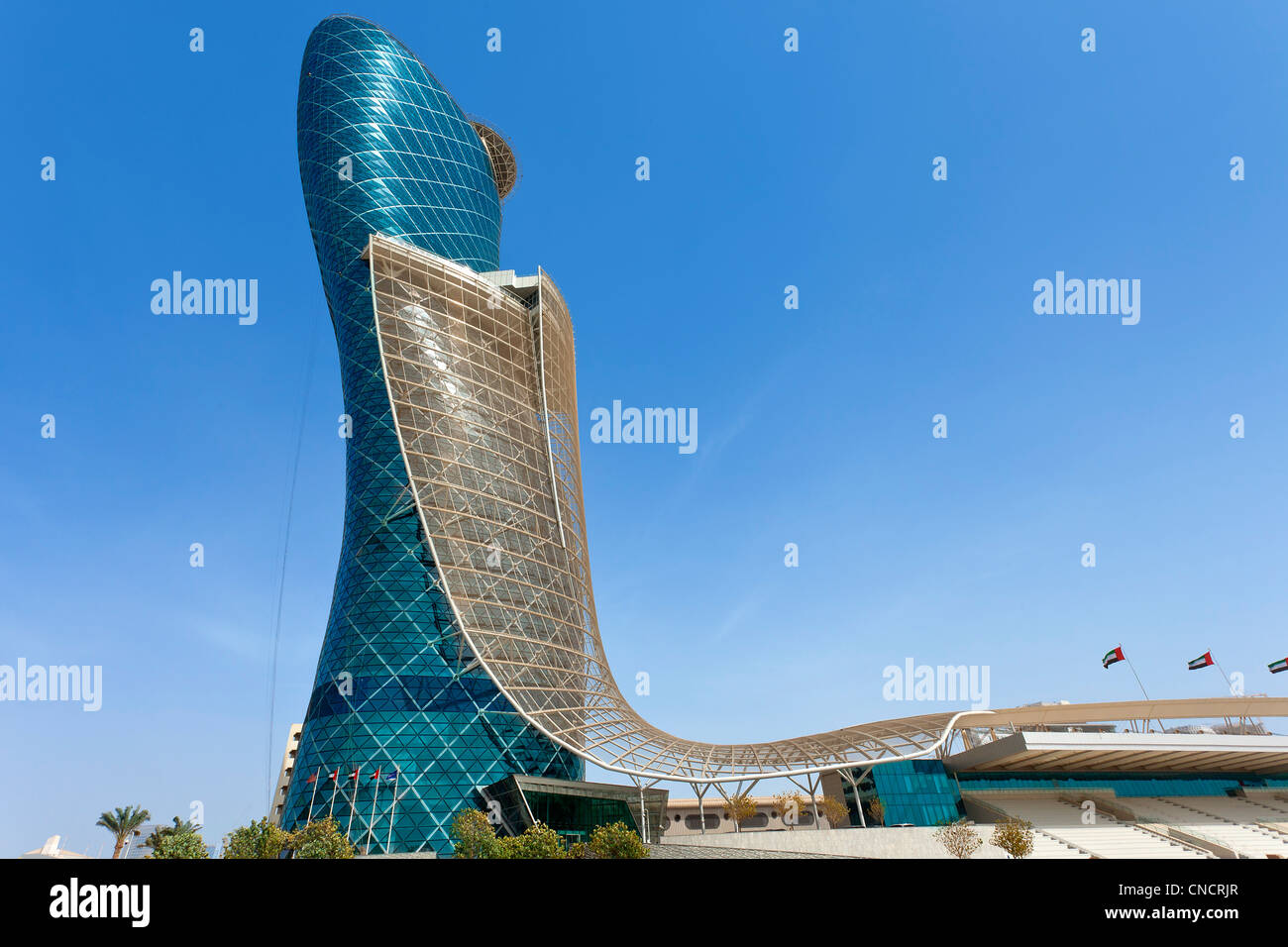 Abu Dhabi , Hyatt Capital gate Hotel Stock Photo