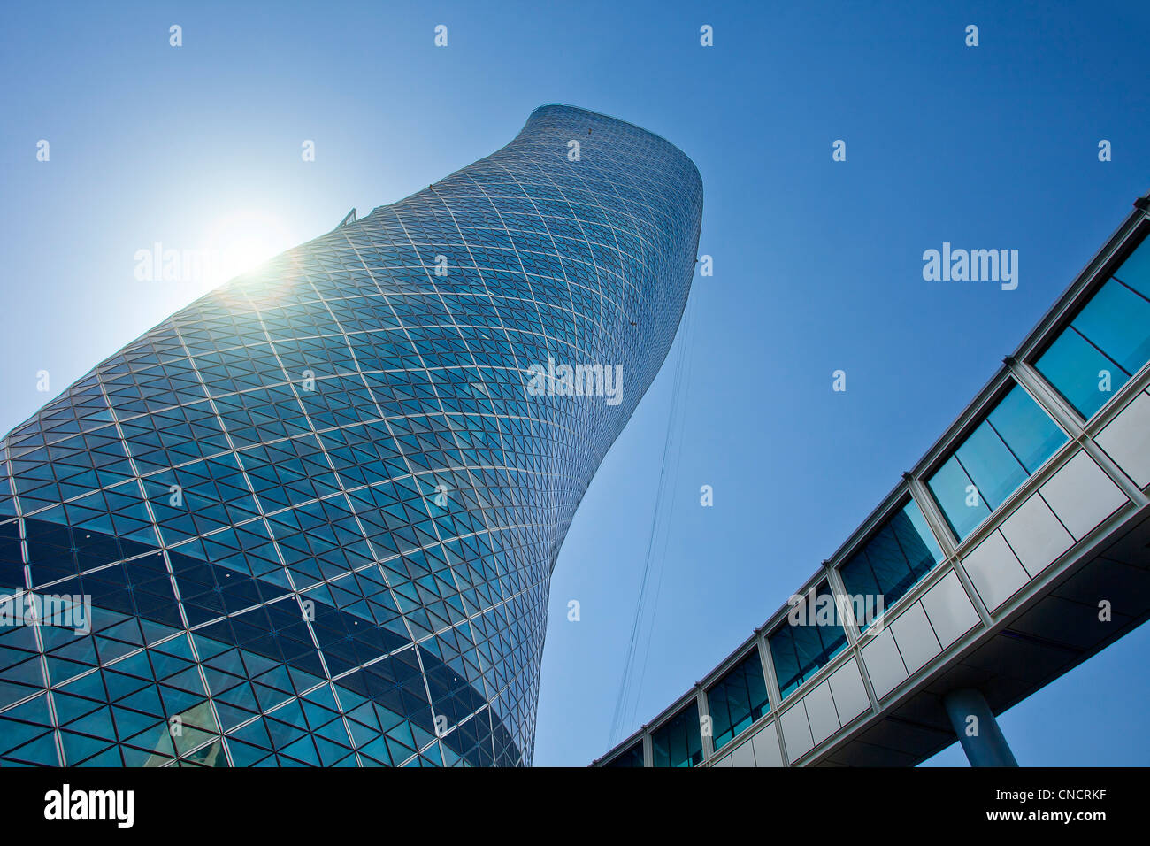 Abu Dhabi , Hyatt Capital gate Hotel Stock Photo