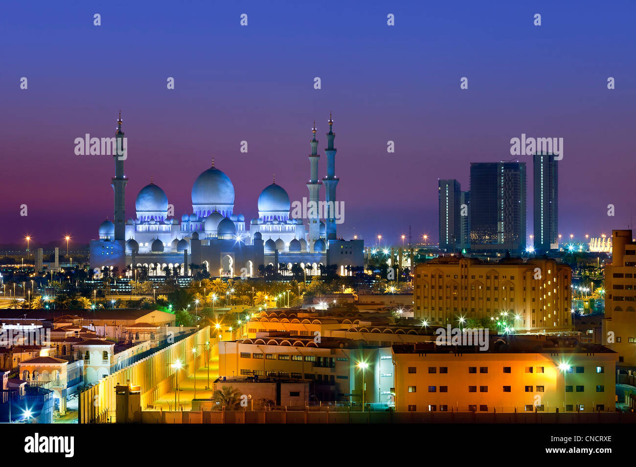 Abu Dhabi , Sheikh Zayed Mosque Stock Photo