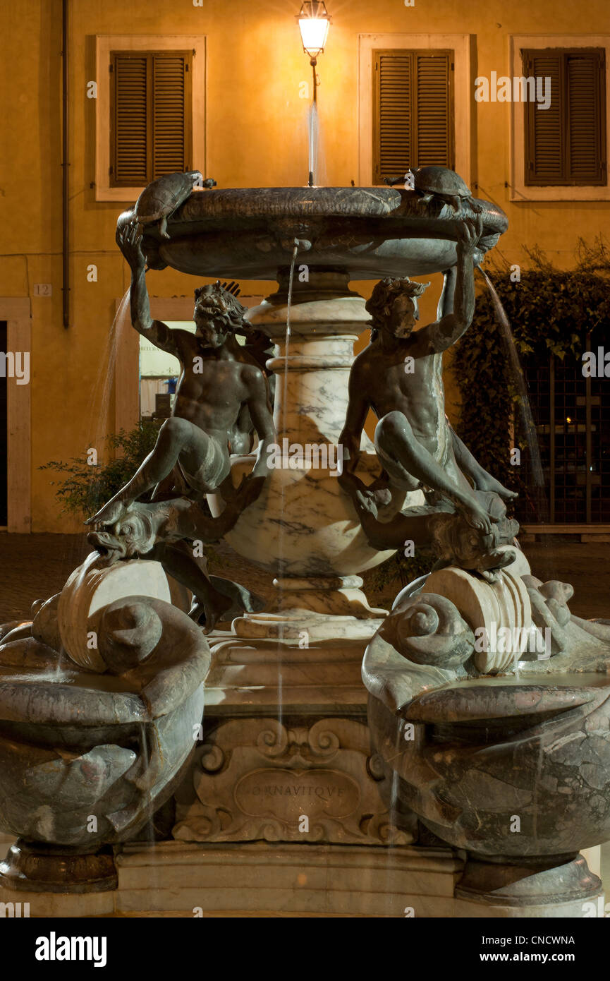 Fontana delle Tartarughe, designed by Giacomo della Porta. Piazza Mattei, Rome, Italy Stock Photo