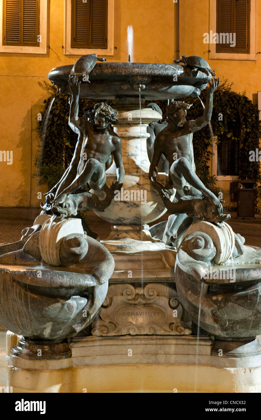 Fontana delle Tartarughe, designed by Giacomo della Porta. Piazza Mattei, Rome, Italy Stock Photo