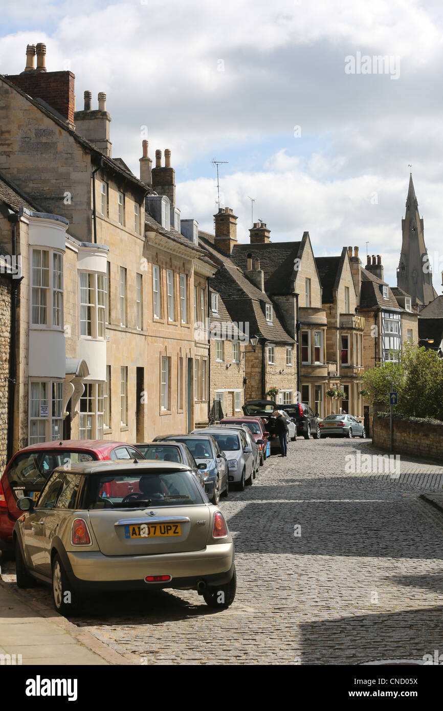Looking Down Barn Hill In Stamford,Lincolnshire Stock Photo