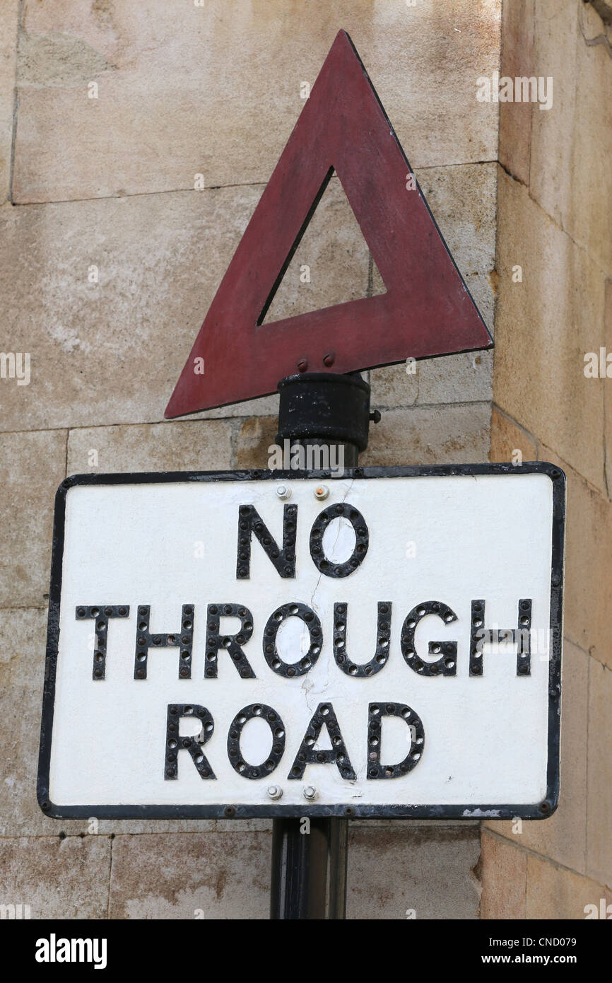 Old No Through Road Sign Stock Photo