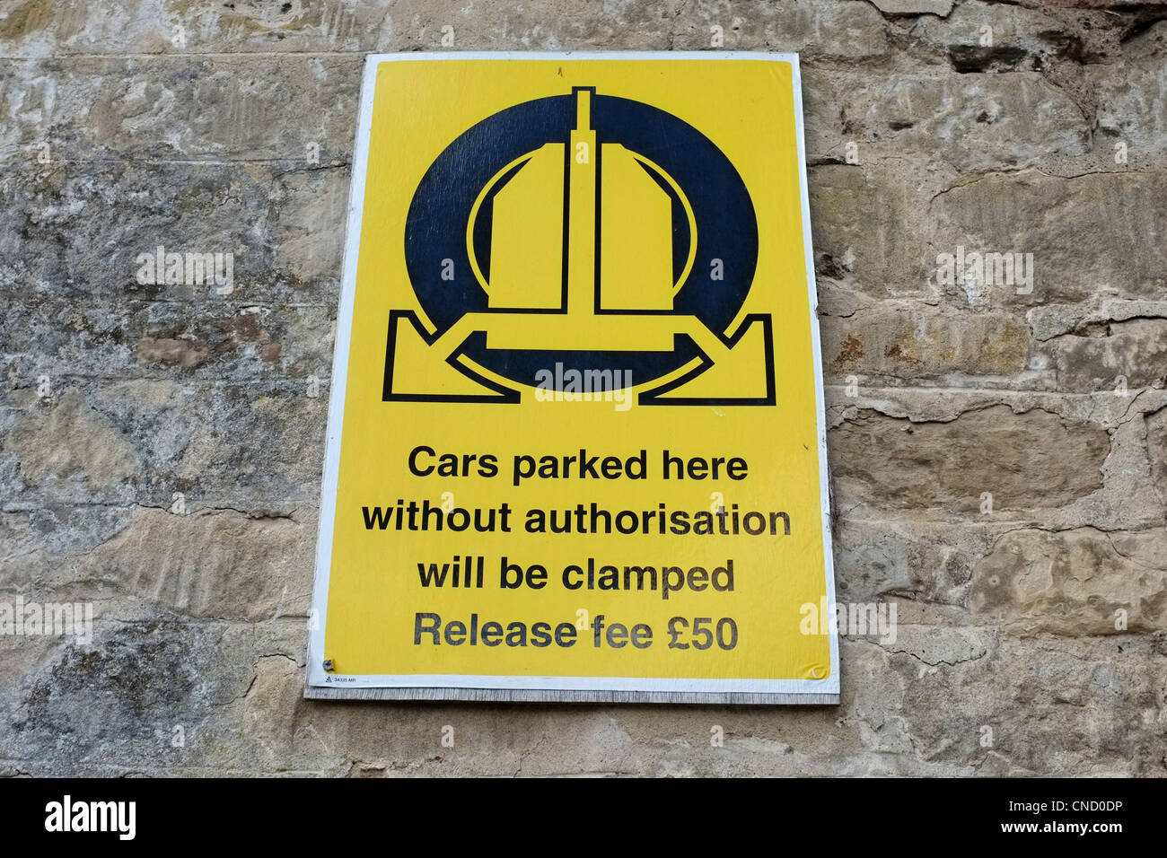 Car Park Clamping Notice Stock Photo Alamy