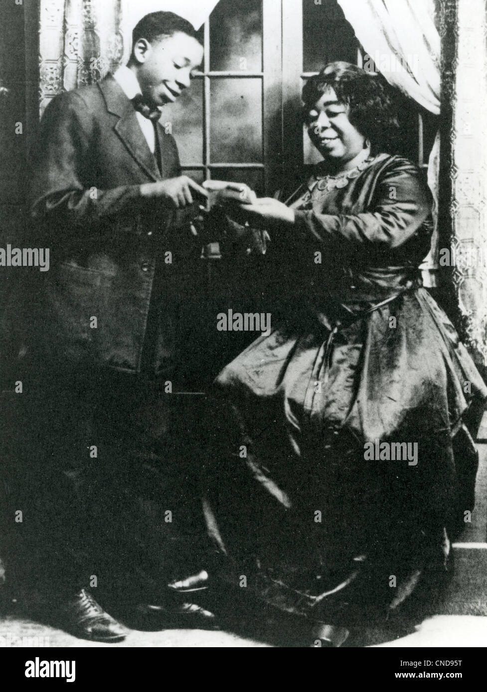 GERTRUDE MA RAINEY (1886-1939) American Blues singer with unknown Stock Photo