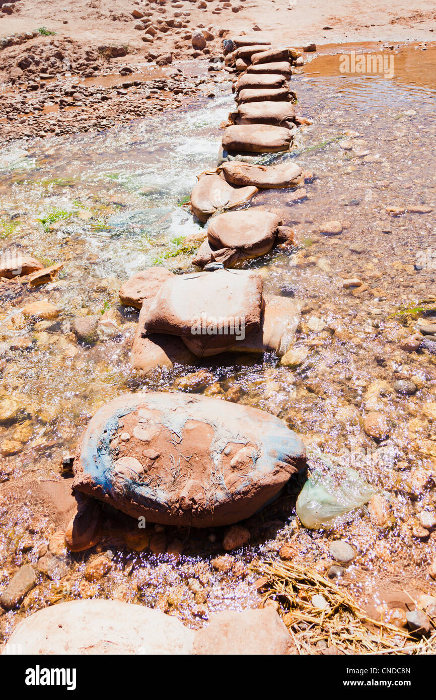 stone path crossing a stream Stock Photo