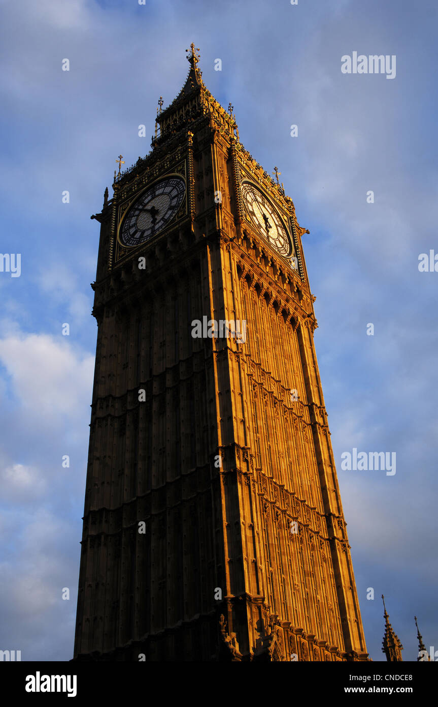 United Kingdom. England. London. The Big Ben, clock tower at the Westminster Palace. 19th century. Detail. Stock Photo