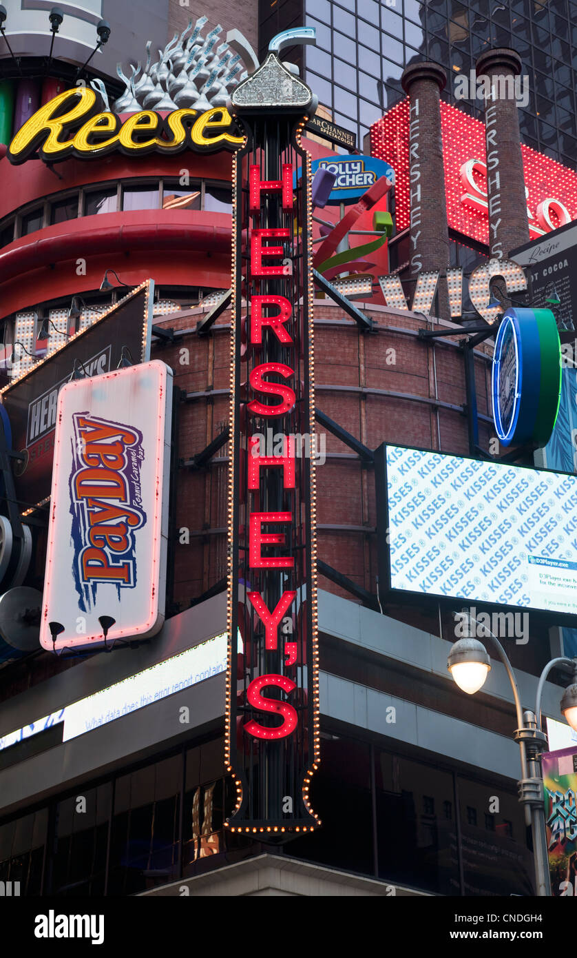 Hershey's store at 1593 Broadway in Manhattan, New York City. Stock Photo