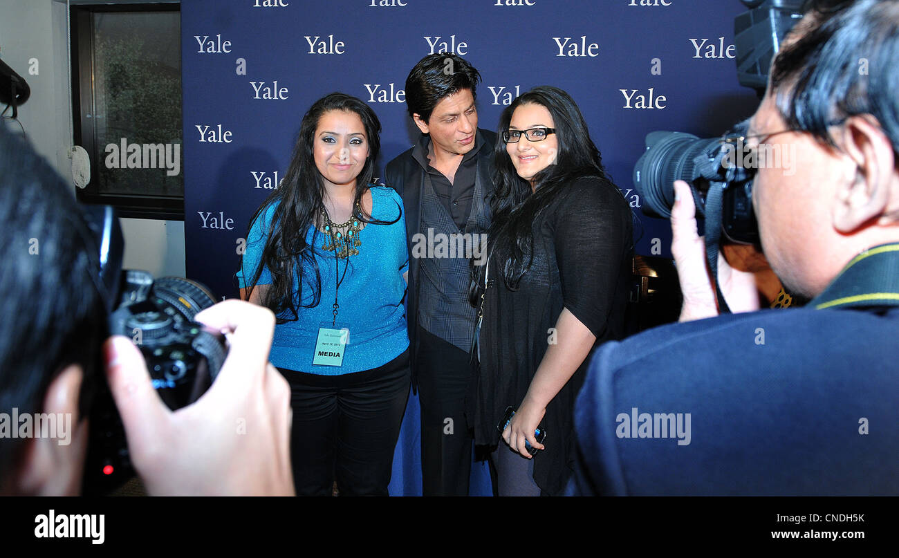 Bollywood film superstar Shah Rukh Khan with fans Stock Photo