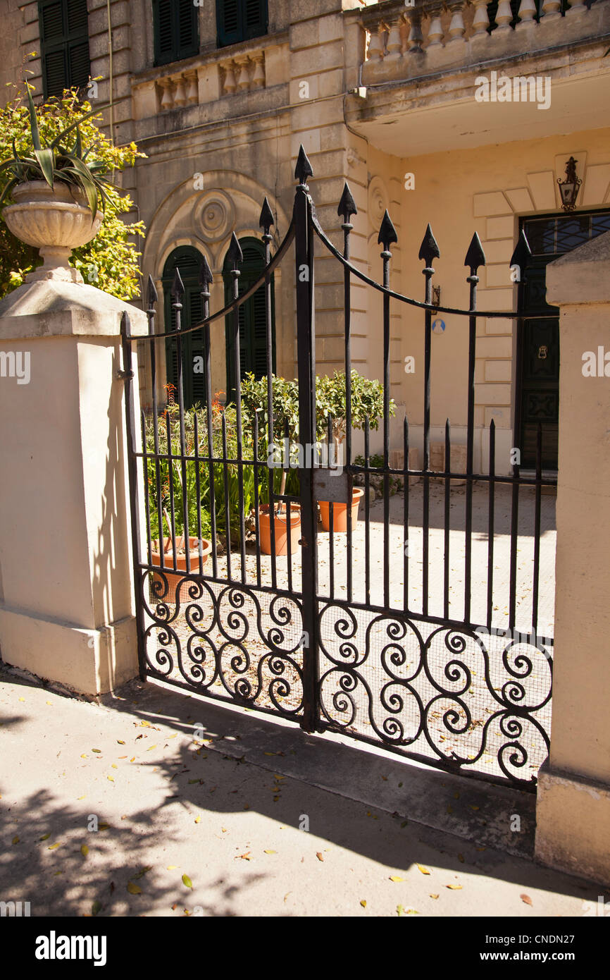 Decorative wrought iron gates Stock Photo Alamy