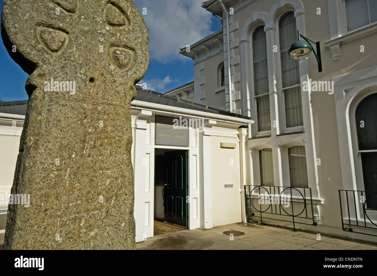 Outside the Penlee Gallery, Penzance, Cornwall Stock Photo