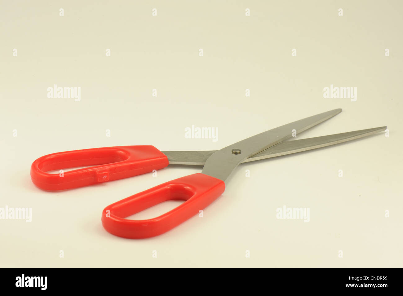 scissors brightly colored handles taken on a white background sewing ...