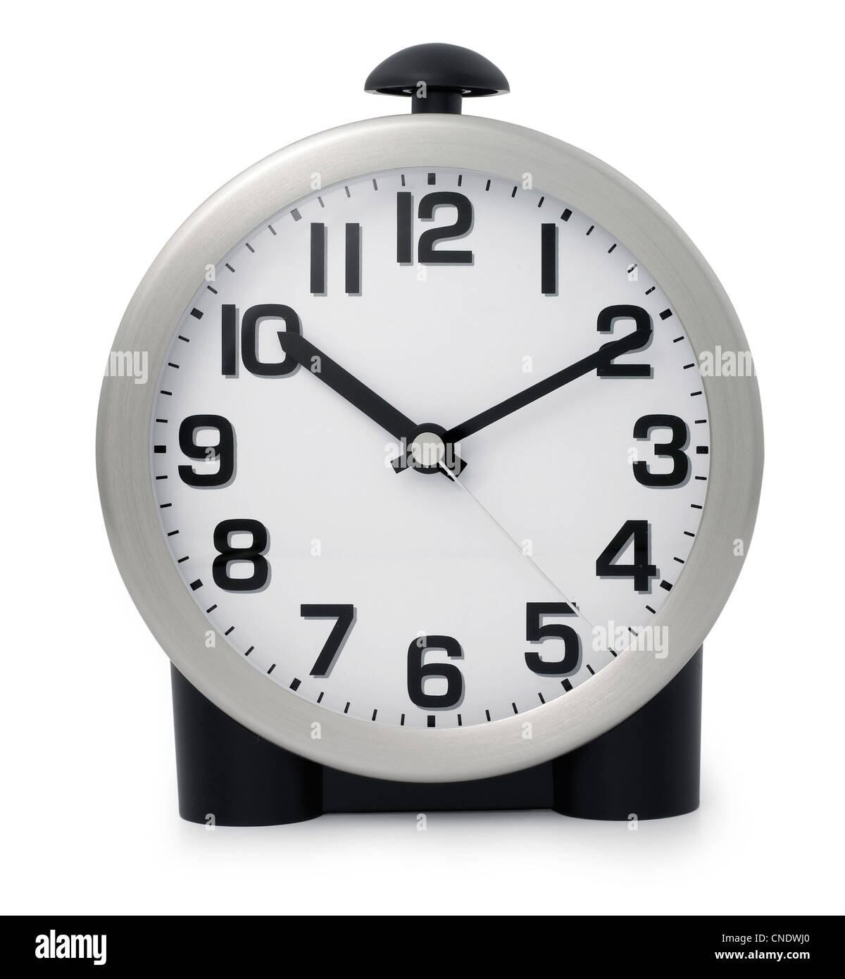 Black and white alarm clock Stock Photo