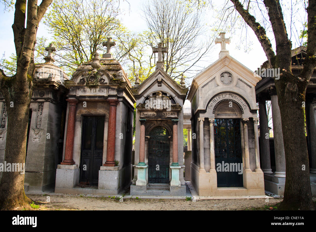 Tombs in Père Lachaise Cemetery, Paris Stock Photo