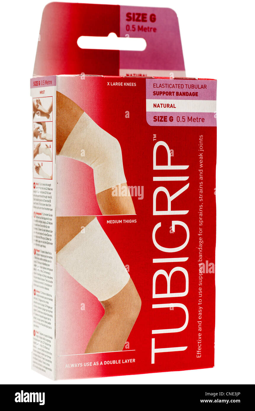 Boxed Tubigrip tubular elasticated support for knees Stock Photo Alamy