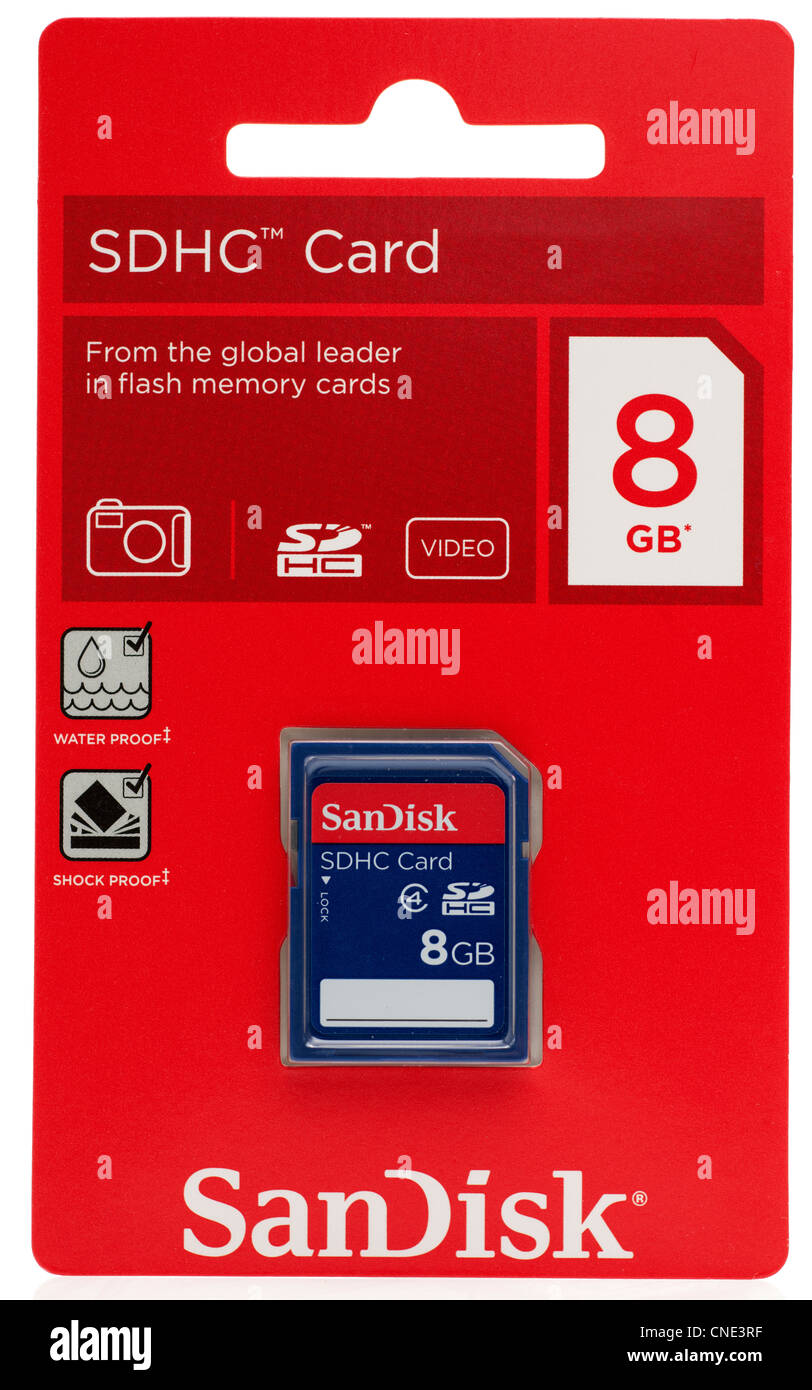 Sandisk 8GB SDHC 4 digital SD card Stock Photo